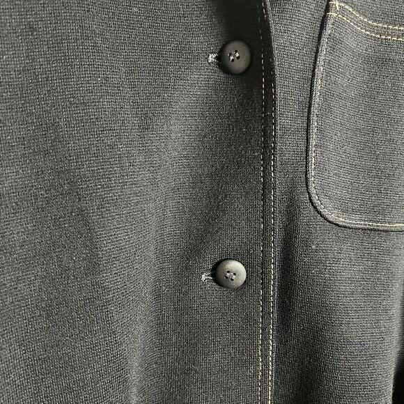 Vintage Kimberly Black Wool Knit Belted Button Front Patch Pocket Jacket Size L - Picture 12 of 12